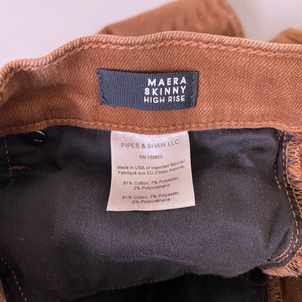 Veronica Beard Maera Skinny High Rise Jeans Size 27/4 Brown Stone Button Fly * - Picture 3 of 15